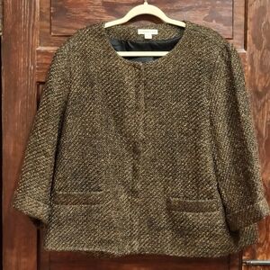 Vintage Coldwater Creek Brown Tweed Jacket 2X 20W|22W